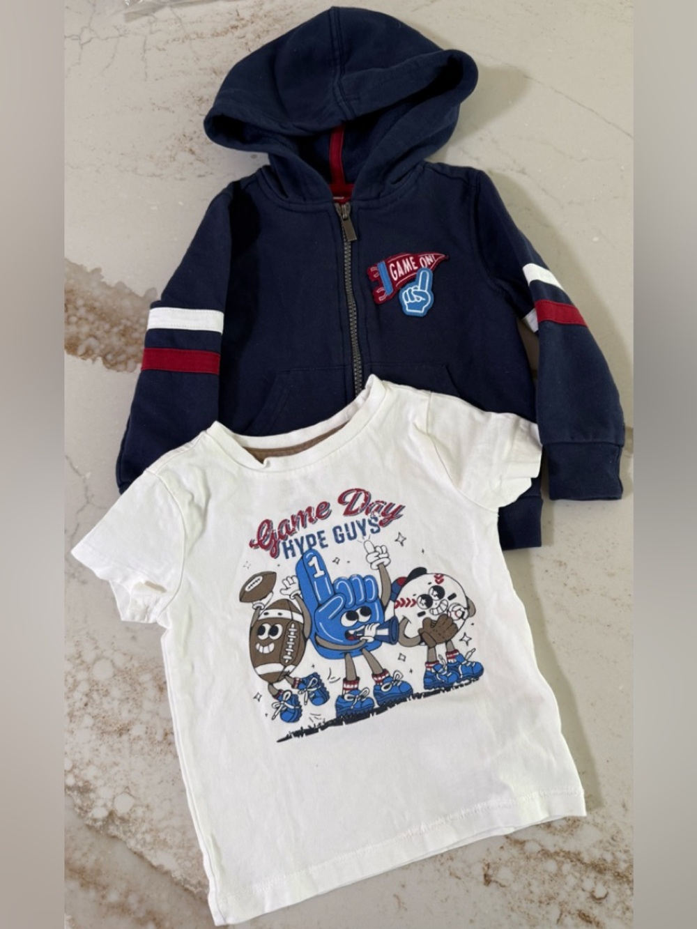 Tommy Bahama Kids Navy Hoodie & White 'Game Day' Tee Set